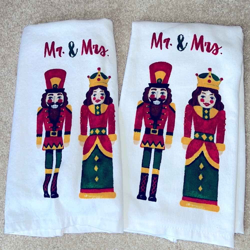 Mr. & Mrs. Nutcracker tea towel set